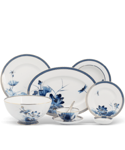 Bộ đồ ăn Âu-Á 44 sản phẩm - Hoàng Cung - Sen Vàng
