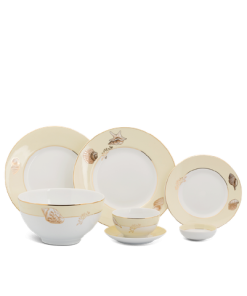 Bộ đồ ăn 6 người 25 sản phẩm - Camellia - Hương Biển kem