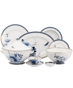 Bộ đồ ăn Âu-Á 45 sản phẩm - Hoàng Cung - Sen Vàng