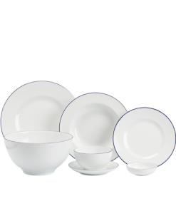 Bộ đồ ăn 25 sản phẩm (B) - Camellia - Chỉ Xanh Dương