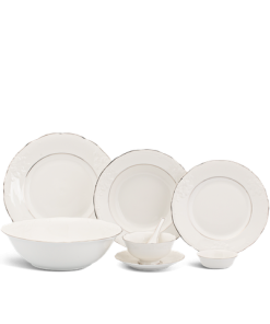 Bộ đồ ăn 30 sản phẩm - Đài Các IFP - Chỉ Bạch Kim
