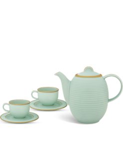 Bộ trà 0.8 L Cordon - Men Ngọc Sương Mờ (Trang Trí Vàng)